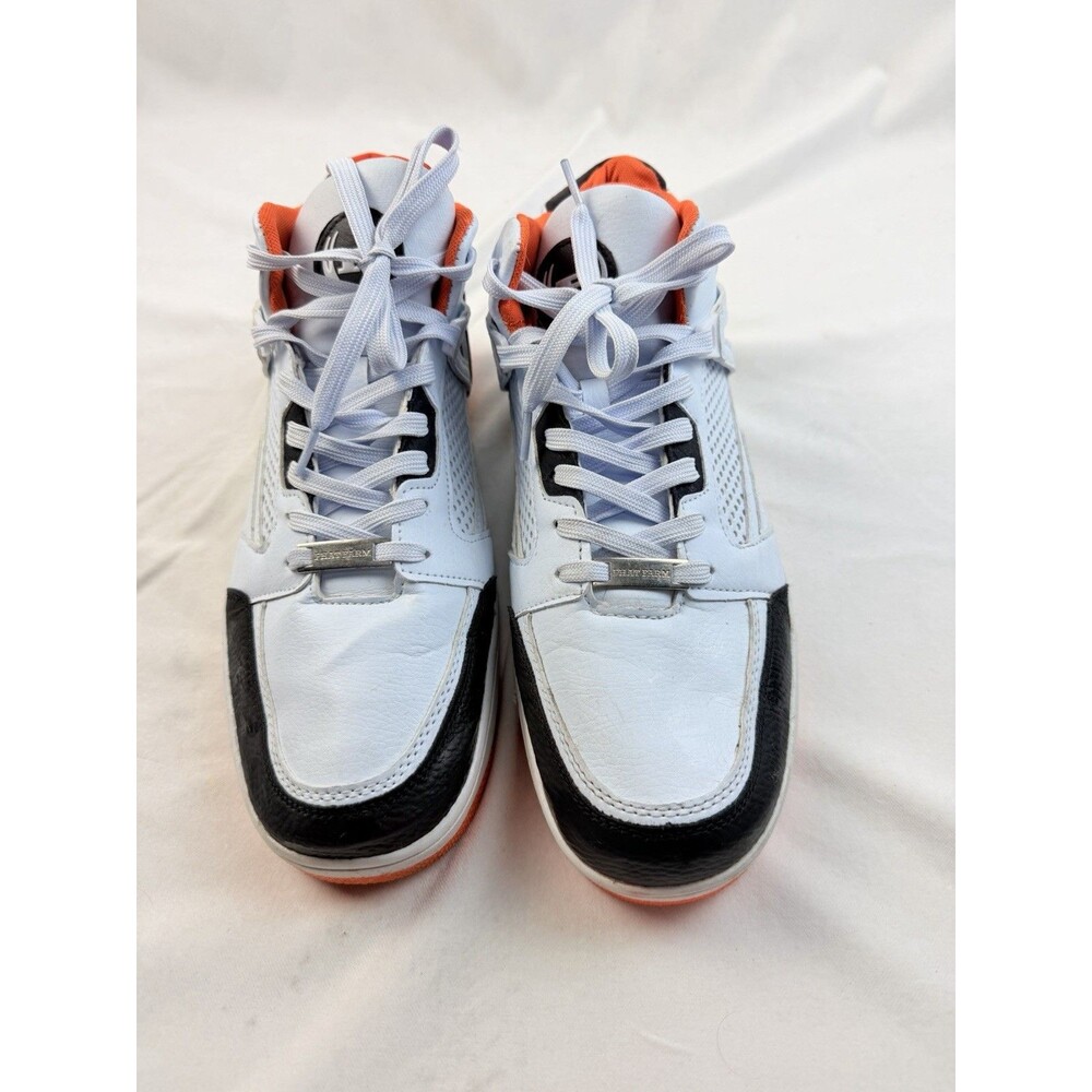 Phat Farm Men’s Sneakers White Black Orange Size 12 High Top Retro Y2K